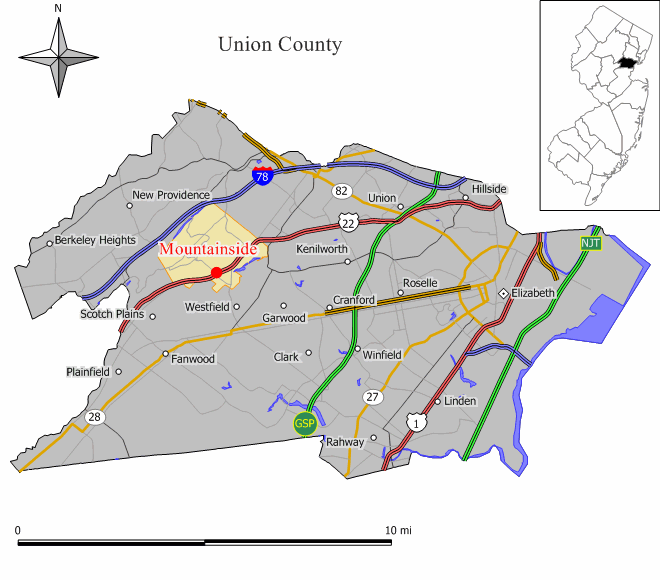 map of Union County New Jersey Creative Commons Attribution 2.5