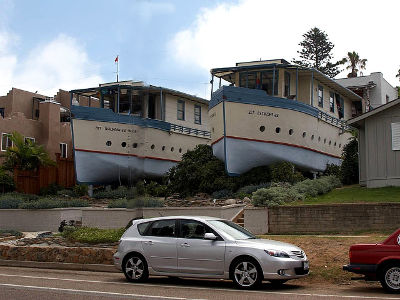 Houses in the shap of boats