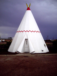 Teepee,tipis, tipi  commerial real estate that advertises 